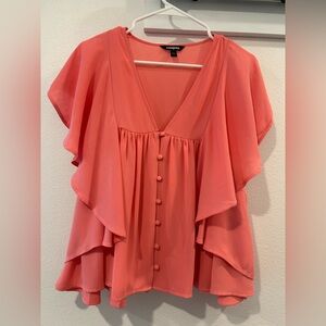 Express Vibrant Coral Women's Blouse